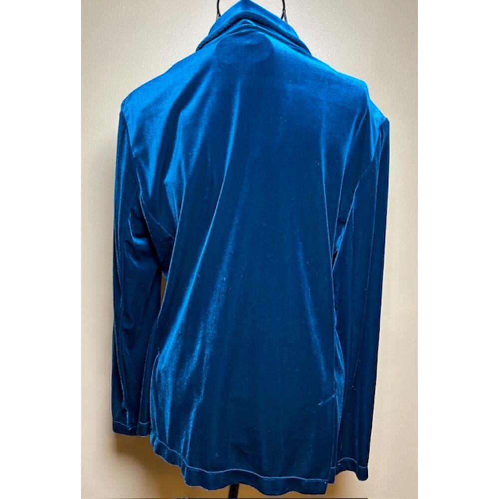 Notations Turquoise Velour One-Button Jacket Twin… - image 3